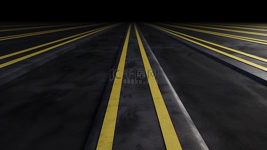 石头路面背景图片_3d 渲染的黄色内衬沥青路面的鸟瞰图