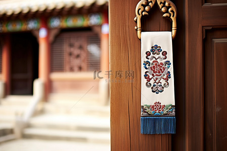 刺绣文化背景图片_首尔仁川市韩国传统风格门衣架