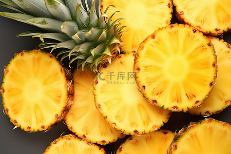 香水小菠萝背景图片_将菠萝切成黄色部分
