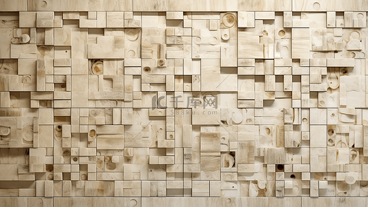 背景墙立体现代木材混合