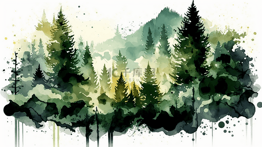 森林绿色山峰背景