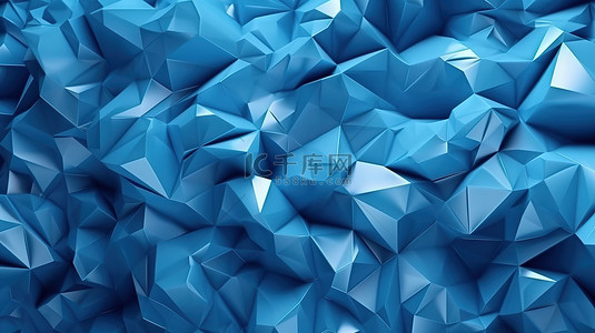 渐变马赛克背景图片_具有蓝色多边形马赛克背景 3D 渲染的创意商业设计模板