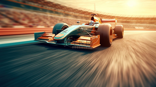 运动背景图片_赛道上超速赛车的 3d 插图
