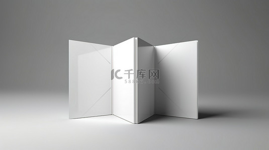 金纸背景图片_3D 渲染的双折小册子，没有内容