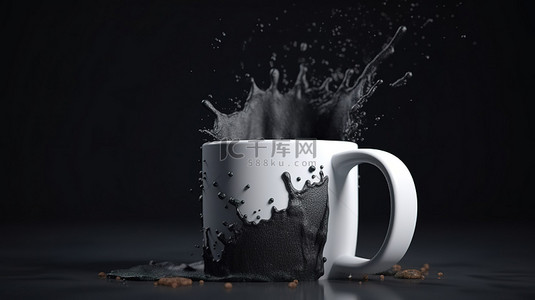 3d 渲染中的咖啡杯模型