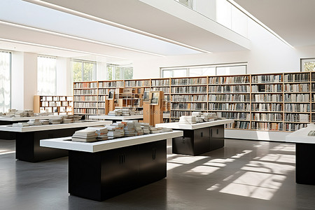 国家顶级域名背景图片_包含多个书架的图书馆