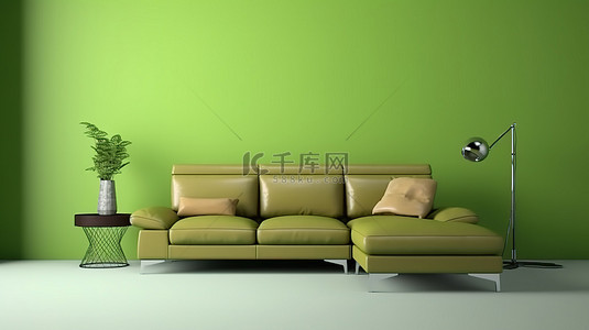 浓汤番茄锅背景图片_客厅中维京彩色沙发和桌子在浓汤彩色背景下的 3D 渲染