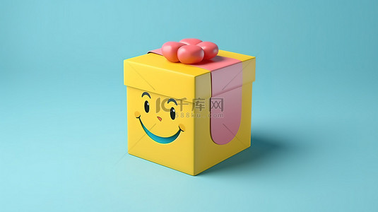 爱笑背景图片_用于生日庆祝或赠品的 3d 礼品盒