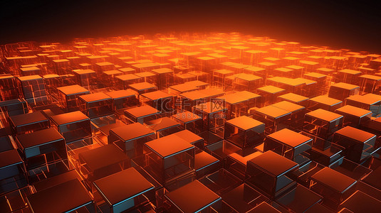 几何橙背景图片_橙色光背景与 3d 技术纹理渲染图像