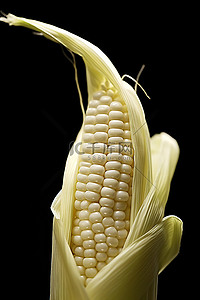 玉米丝黑穗背景图片_上面有一片叶子的玉米穗