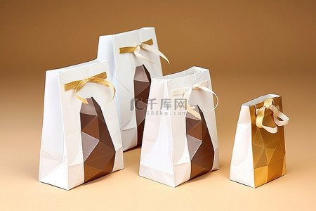 礼品包装丝带背景图片_纸质礼品包装 5 纸质礼品袋 棕色