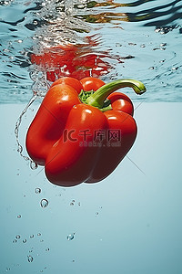 红辣椒在水中游泳