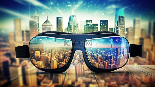 科技的未来背景图片_借助 VR 眼镜实现 3D 虚拟宇宙业务增长