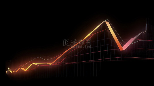 进步了背景图片_箭头增强了股票市场表现的 3D 可视化