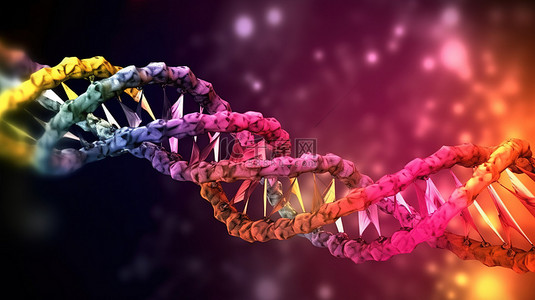 基因分子结构背景图片_螺旋 dna 基因分子结构的 3d 插图