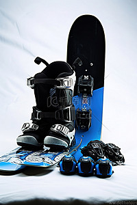 店面租赁背景图片_滑雪板租赁套餐含蓝色滑雪板
