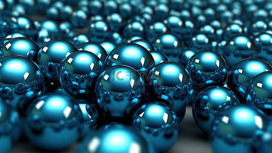 当代合成 3D 图形人工智能技术公司背景金属蓝色球体