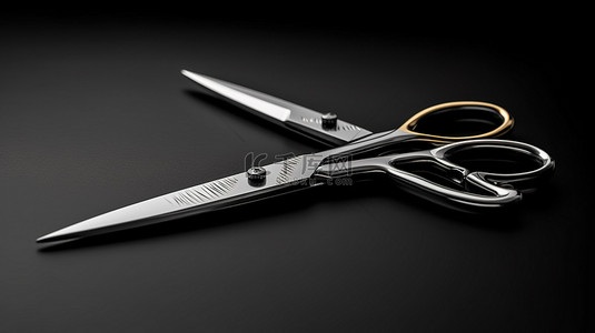 剪刀刀背景图片_黑色和白色背景上带有大刀片的裁剪剪刀的 3d 渲染