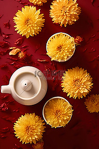 中药茶背景图片_花菊花茶中药茶或中药茶在亚洲市场销售