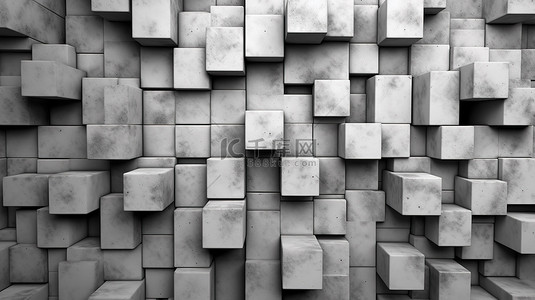 背景混凝土立方体墙的 3D 渲染