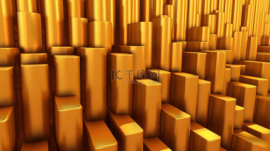 古代商铺背景图片_抽象背景上的金色挤压 3D 条