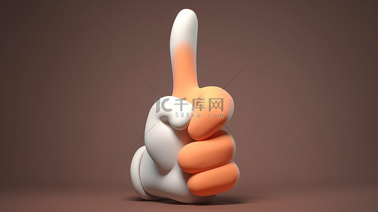 ok手指背景图片_带有 3D 渲染手的卡通袖子形成 ok 标志