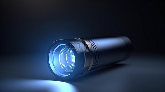 文本手电筒的空间 3d 渲染与模拟光束作为卡通风格说明的商业模板背景设计