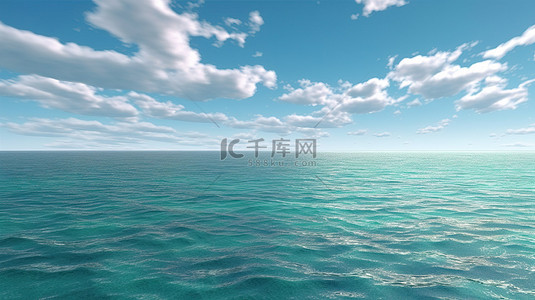 海洋无边无际的 3d 渲染