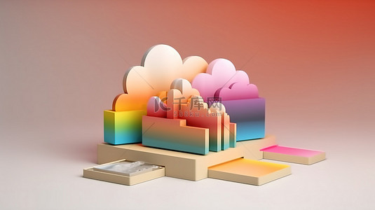 印刷设计必备的 3D 渲染调色板，具有云图