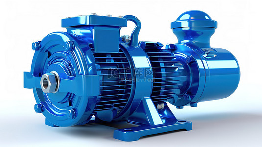 台铃电动车背景图片_显示蓝色电动水泵的白色背景的 3D 渲染
