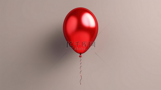 气球单个背景图片_单个孤立红色气球的 3d 渲染