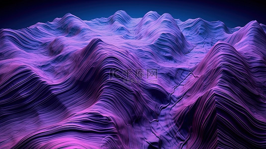 地形气候背景图片_3d 渲染中的外星景观紫色地形地形