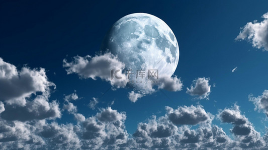 云层月亮背景图片_月亮天空星系