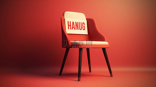 北京申奥标志背景图片_带空白标志的空椅子是新员工 3D 渲染的机会
