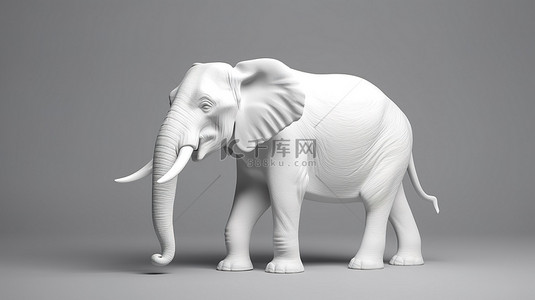 婴儿可爱玩具背景图片_3D 渲染中的白象模型