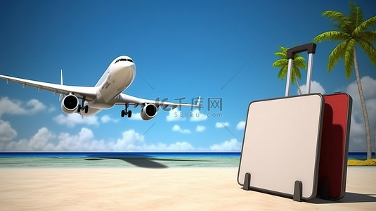 双流区旅游地图背景图片_飞机旅行手提箱空白 3d 招牌