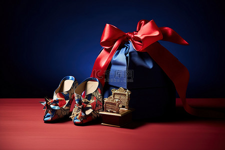 红色礼品袋背景图片_红色礼品 礼品袋 礼品鞋