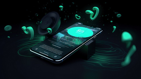 独特的 3D 设计采用带有吸引人的弹出式图标的 Spotify 电话