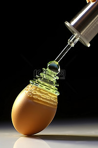 器械器械背景图片_用注射器注射乳液鸡蛋