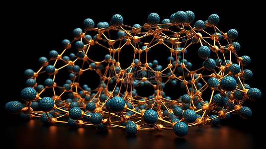 化学原子结构背景图片_科学背景的 3d 渲染中的柔性分子或原子结构