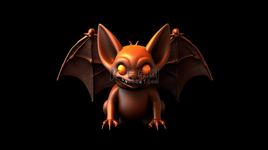 icon卡通背景图片_style 3d halloween bat icon 插图