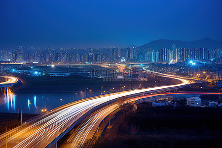 曝光城市背景图片_这是城市的长曝光镜头