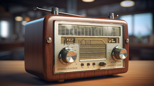 老式扬声器背景图片_3D 视角的老式收音机经典回顾