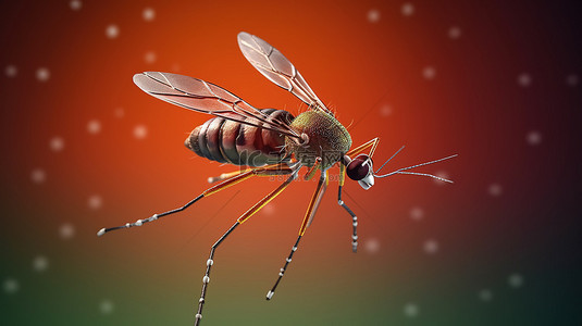 一只蚊子的 3d 渲染