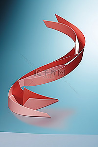 弯曲箭头箭头背景图片_纸螺旋有一个指向地平线的左弯曲箭头