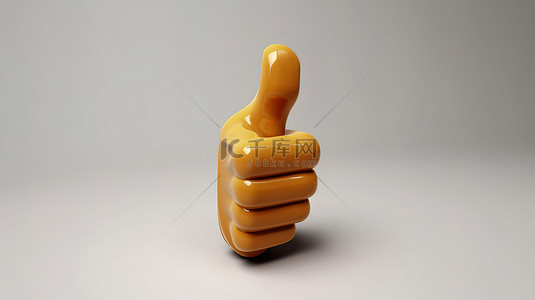 批准竖起大拇指手势的 3d 插图