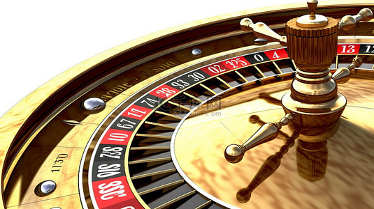 白色背景上带有“赢家”一词的赌场轮盘赌的 3d 渲染