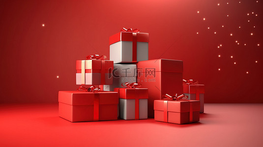 商务对话框png背景图片_3D 包装设计样机礼品盒插图