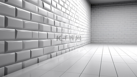 石头白背景图片_3d 插图中的白砖墙抽象背景