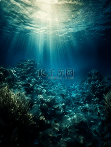 大海广告背景图片_日光海水珊瑚海底世界摄影广告背景